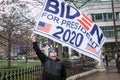 Biden Supporters Counter Protest at an Armed Demonstration at the Ohio Statehouse Ahead of Biden`s Inauguration Royalty Free Stock Photo