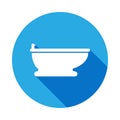 bidet icon with long shadow. Bathroom and sauna element icon with long shadow. Signs, outline symbols collection icon for websites