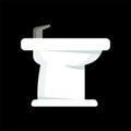 Bidet isolated on black background. Flat style vector illustration.