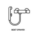 Bidet sprayer line icon. Hygienic shower