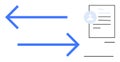 Bidirectional Arrows Sharing Information with Profile Document Concept Royalty Free Stock Photo