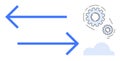 Bidirectional Data Exchange with Gears and Cloud Icon Representing Integration and Automation Royalty Free Stock Photo