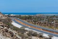 Bidya, United Arab Emirates - March 16, 2019: Oman gulf and coastal road of Bidya in emirate of Fujairah in UAE
