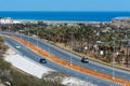 Bidya, United Arab Emirates - March 16, 2019: Oman gulf and coastal road of Bidya in emirate of Fujairah in UAE