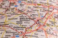Bielefeld, Germany on a road ma Royalty Free Stock Photo