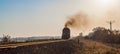 Bielorussia old smoking train railway Royalty Free Stock Photo