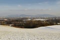 The Bielsko-BiaÃâa city against the backdrop of mountains in winter.