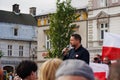 Mayor of Warsaw Rafal Trzaskowski has speech for Civic Coalition in Bielsko-Biala, Poland