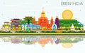 Bien Hoa Vietnam City Skyline with Color Buildings, Blue Sky and Reflections