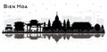 Bien Hoa Vietnam City Skyline Silhouette with Black Buildings and Reflections Isolated on White Royalty Free Stock Photo