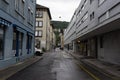 Bienne, Switzerland - August 14, 2019 - City of Biel/bienne view of the side streets Royalty Free Stock Photo