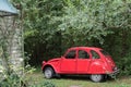 Bienne, Switzerland - August 14, 2019 - View car red brand Citroen 2cv - oldtimer Royalty Free Stock Photo
