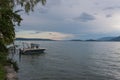 Bienne, Switzerland - August 14, 2019 - View of Lake Biel and Jura in the background Royalty Free Stock Photo