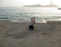 Biennial Venice 2017 artist painting in front of the sea Venice ItalynEurope