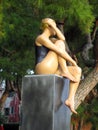 Biennial Venice 2017 Magnificent sculpture femaleMagnificent sculpture woman sitting with swimsuit Giardini Venice Italy