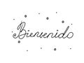 Bienvenido phrase handwritten with a calligraphy brush. Welcome in spanish. Modern brush calligraphy. Isolated word black