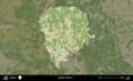 Bierazino District highlighted, Belarus. Topographic Humanitarian Royalty Free Stock Photo