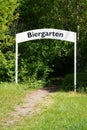 Biergarten or beer garden entry sign Royalty Free Stock Photo