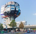 Bierpinsel, a brutalism architecture building in the Steglitz neighborhood of Berlin, Germany.