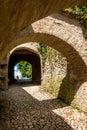 Gate with archways at the Saxon UNESCO World Heritage Site of Biertan Fortified Church. Sibiu County, Transylvania, Romania Royalty Free Stock Photo