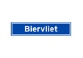 Biervliet isolated Dutch place name sign. City sign from the Netherlands.