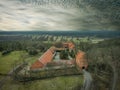 Bierzglowski Castle built on a escarpment, Poland.