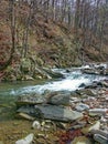 Bieszczady Mountains, Wild Nature of Poland, rocky stream, stone water cascades