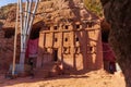 Biete or Bette Abba Libanos underground rock-cut church in Lalibela, Ethiopia.