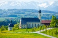 Church of Wilparting, Irschenberg, Upper Bavaria, Germany Royalty Free Stock Photo