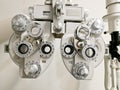 Bifocal Optometry eyesight measurement device on white backgroun Royalty Free Stock Photo