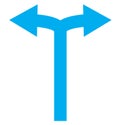 Bifurcation Arrows Left Right icon on white background. Arrows Left and Right. Royalty Free Stock Photo