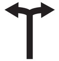 Bifurcation Arrows Left Right icon on white background. spilt icon for your web site design, logo, app, UI. spilt up symbol. flat