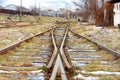 Bifurcation of the railway tracks on the automatic switch