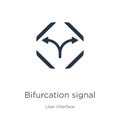 Bifurcation signal icon vector. Trendy flat bifurcation signal icon from user interface collection isolated on white background.