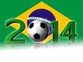 Big 2014 soccer logo with brazil flag