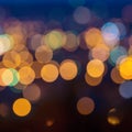 Big abstract circular city lights bokeh background, defocused Royalty Free Stock Photo