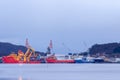 Big activity at Kleven Yard with one Maersk AHTS vessels, Edda Freya, one private yacht named Ulysses and two offshore supply