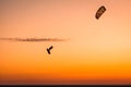 Big air jumping kitesurfing in Balneario, Tarifa Spain kitesurf kiteloop jump GKA Kite World Tour location sunset session Duotone