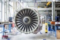 Big airplane engine during maintenance Royalty Free Stock Photo