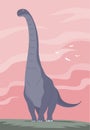 Big dinosaur with a long neck and tail