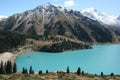 Big Almaty Lake with mountains Royalty Free Stock Photo