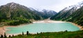 Big Almaty Lake panorama, Tien Shan Mountains Royalty Free Stock Photo