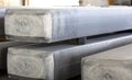 Big aluminum slabs stacked Royalty Free Stock Photo