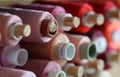 A big amount of spools with colorful threads