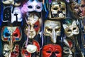 Big amount of traditional venetian carnival masks. Venice, Italy Royalty Free Stock Photo