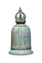 Big ancient Thai bronze bell in the temple Bangkok, Thailand isolated on white background Royalty Free Stock Photo