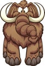 Big angry brown cartoon mammoth