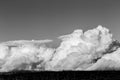 Big clouds over a meadow