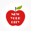 Big apple, New York City symbol illustration