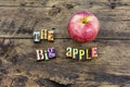 Big apple new york healthy fruit typography